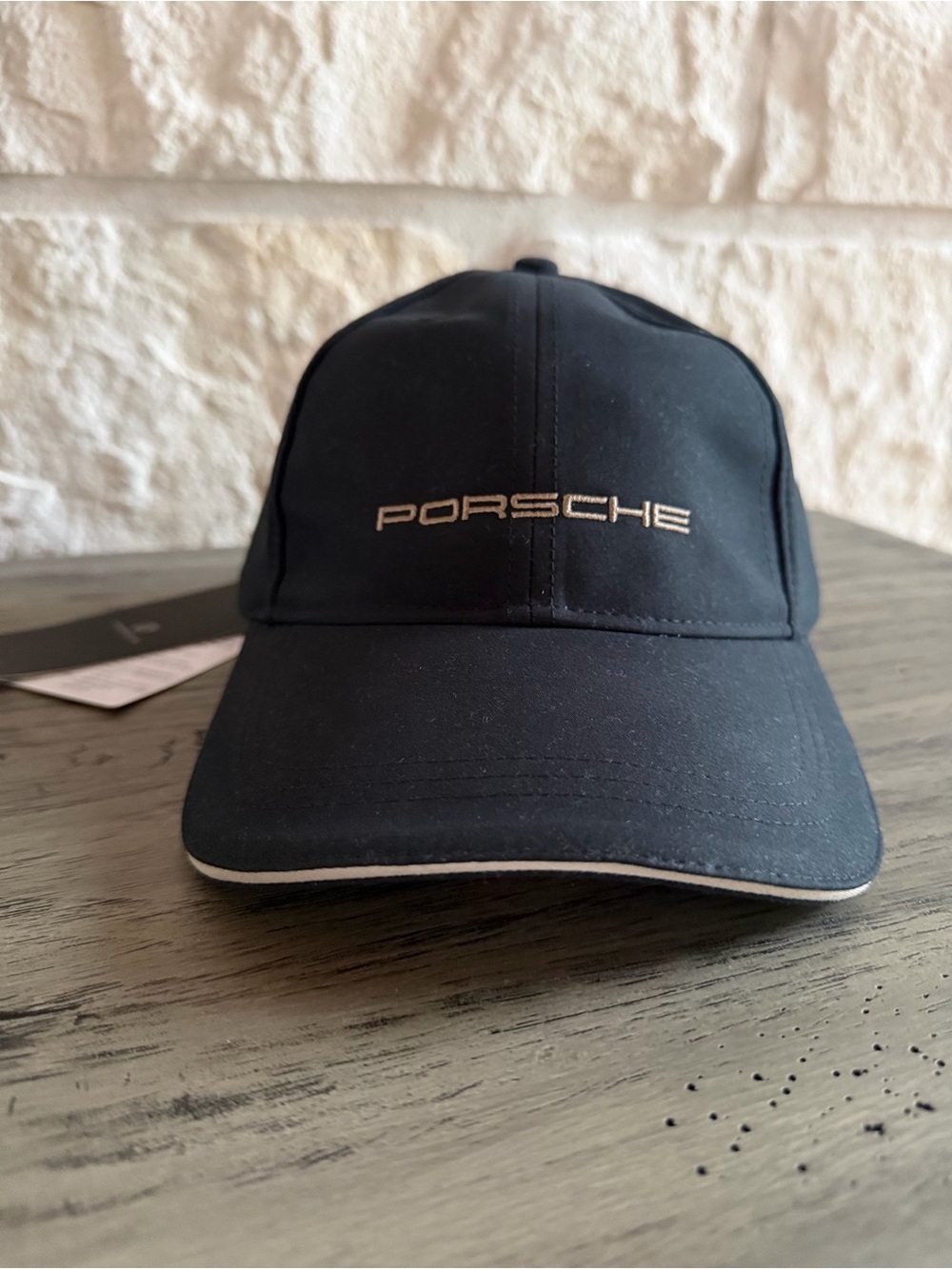 Porsche Black/Tan Classic Adjustable Baseball Hat NWT